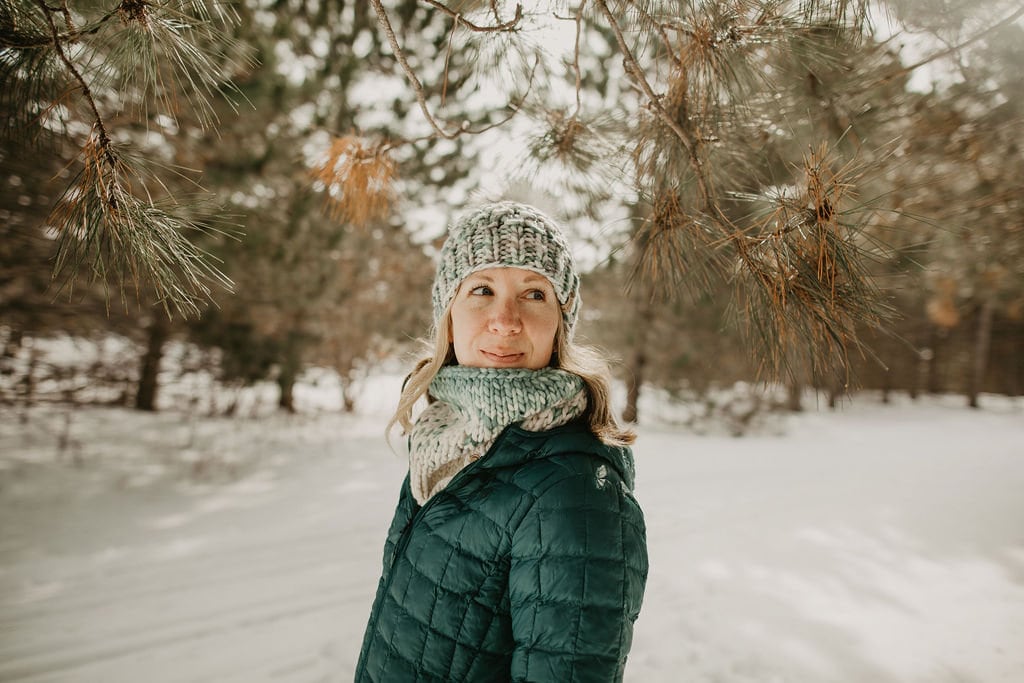 Turquoise and Ivory Merino Wool Fair Isle Hand Knit Cowl