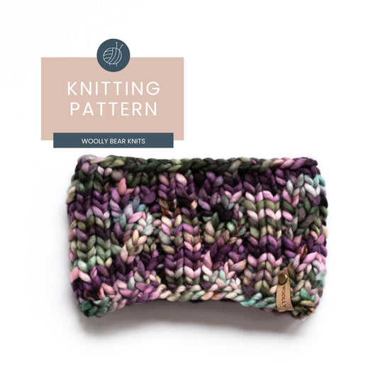 KNITTING PATTERN: Spindrift Headband, Easy Knit Headband Pattern, Easy Super Bulky Weight Yarn Ear Warmer Knitting Pattern