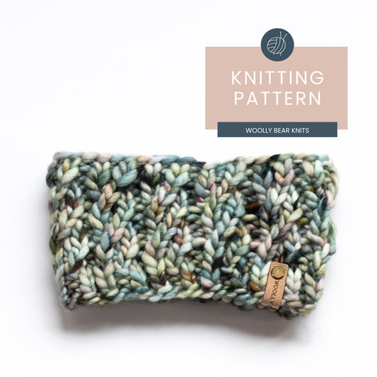 KNITTING PATTERN: Spinnaker Headband, Easy Knit Headband Pattern, Easy Super Bulky Weight Yarn Ear Warmer Knitting Pattern